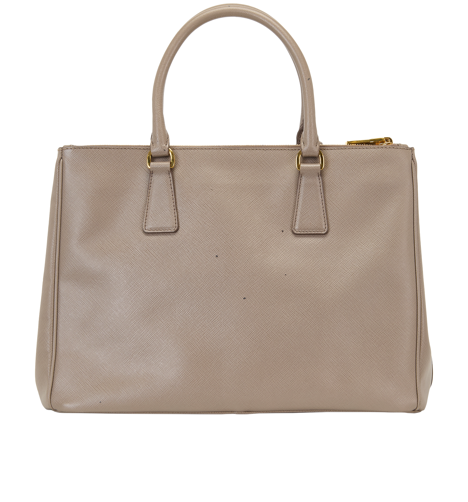 Galleria Double Zip, &pound;750, Handbags, Taupe, Leather, Back view
